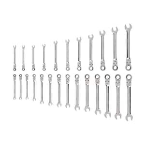 25-Piece (1/4-3/4 in., 6-19 mm) Flex Head 12-Point Ratcheting Combination Wrench Set
