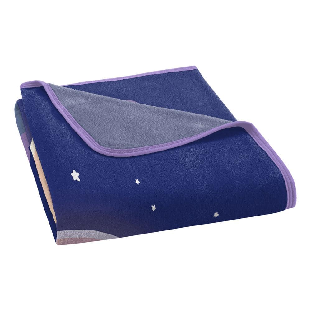 Bluey Over The Moon Kids Micro Raschel Throw Blanket, 46" x 60", Blue