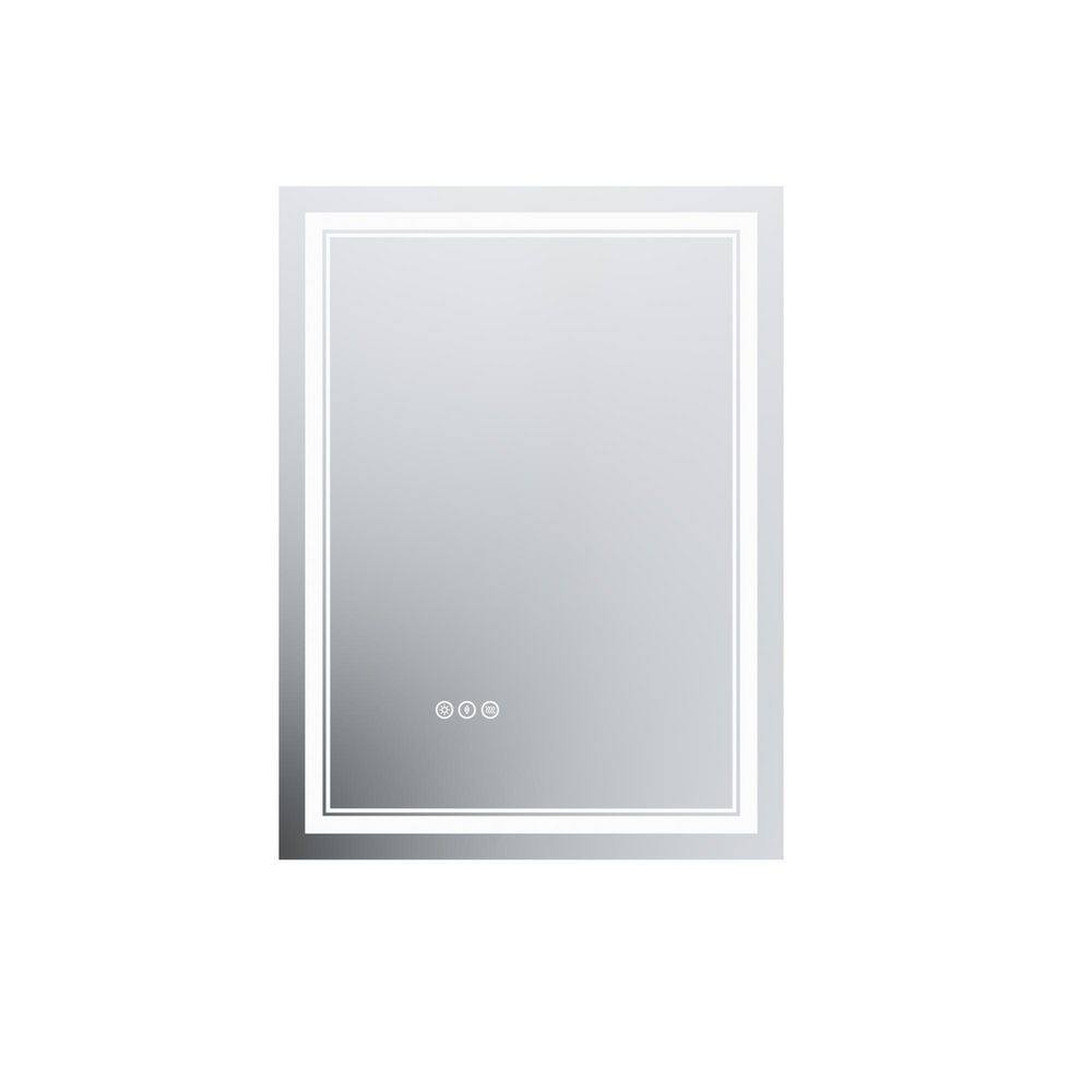 24 in. W x 32 in. H Aluminum Rectangular Frameless LED Defogging Wall Bathroom Vanity Mirror in Silver, Tempered Glass price history on PriceWatchPro