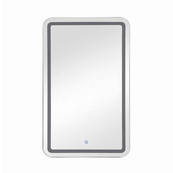 21 in. W x 34 in. H Rectangular Iron Recessed/Surface Mount Medicine Cabinet with Mirror in Sliver