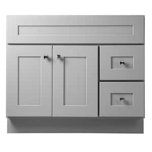 Brookings Plywood 36 in. W x 21 in. D 2-Door Shaker Style Bath Vanity Cabinet Only in Gray (Ready to Assemble)