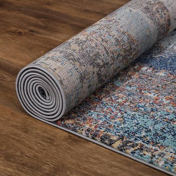 Concord Global Trading Vintage Collection Victoria Multi 2 Ft X 7 Ft Abstract Runner Rug 73112 The Home Depot