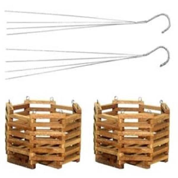 Home & Hobby Floral & Garden Crafts Round wooden baskets with hangers