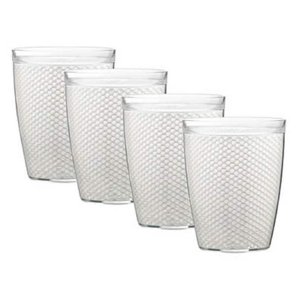 4 Count Kraftware The Fishnet Collection Doublewall Drinkware Teal Set of 4 22 oz