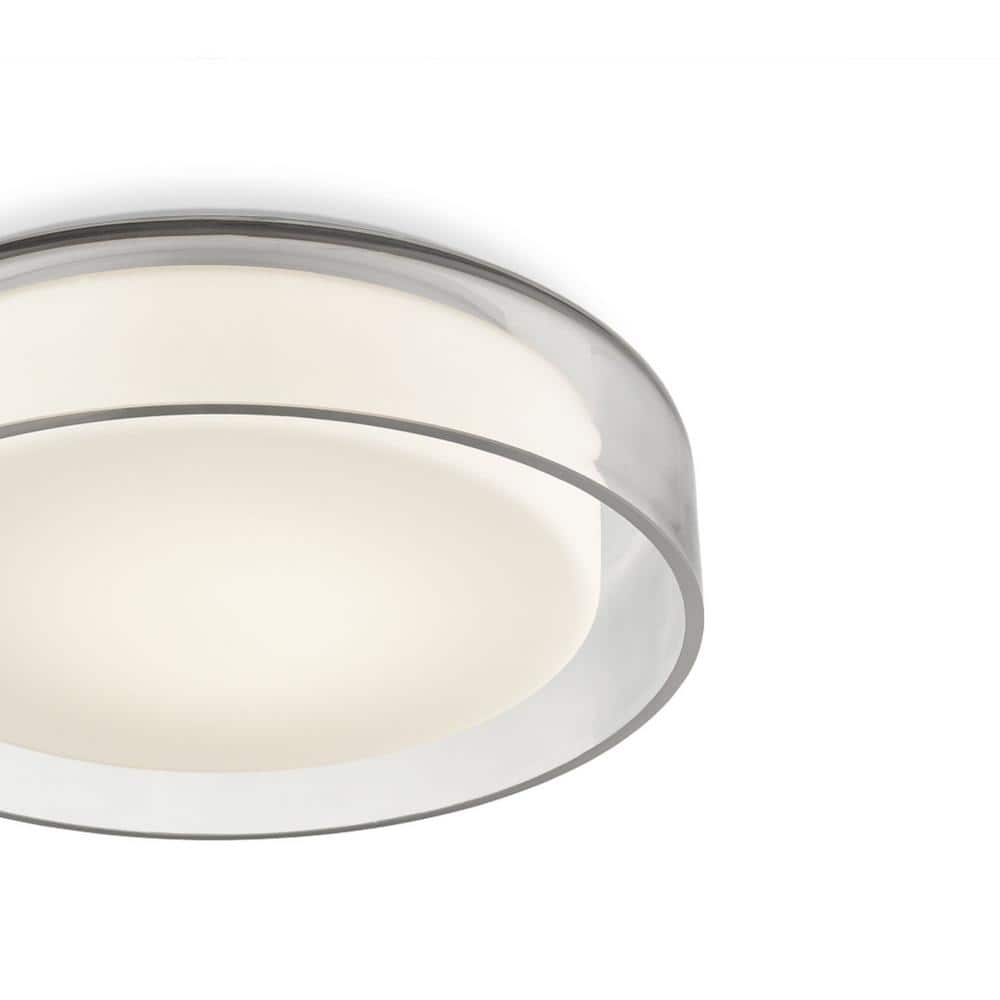 Clear Glass Drum LED Flush Mount Light