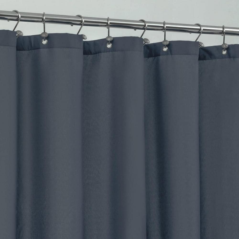 36 in. W x 72 in. L Waterproof Fabric Shower Curtain in Stone Blue