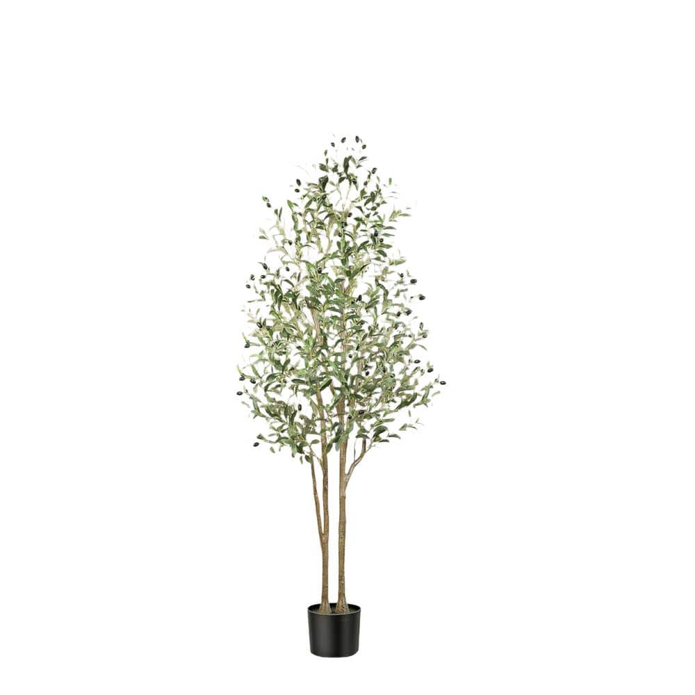 6 ft. Green Artificial Olive Tree in Pot