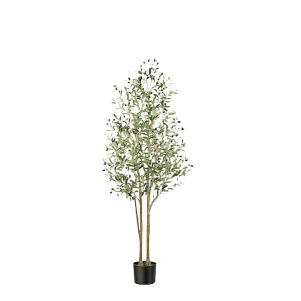 Cubilan 6 ft. Green Artificial Olive Tree in Pot
