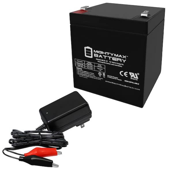 ML5-12 12V 5AH SLA Battery F1 Terminal Includes 6V Charger