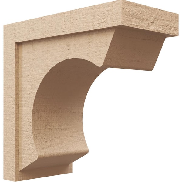 Ekena Millwork 8-in. x 16-in. x 16-in. Series 1 Classic Emerson Rough Cedar Woodgrain Timberthane Polyurethane Corbel, Primed Tan