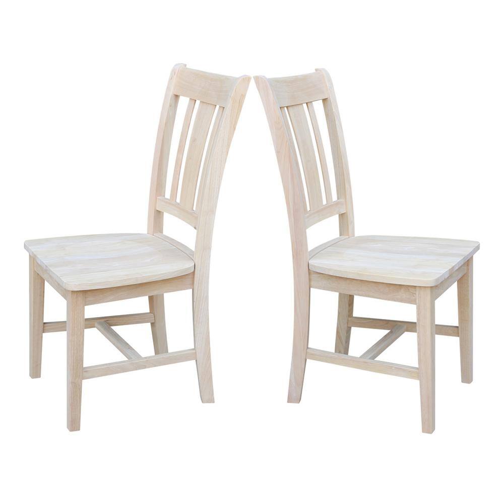 Windsor White High Slat Solid Wood Side Chair Set