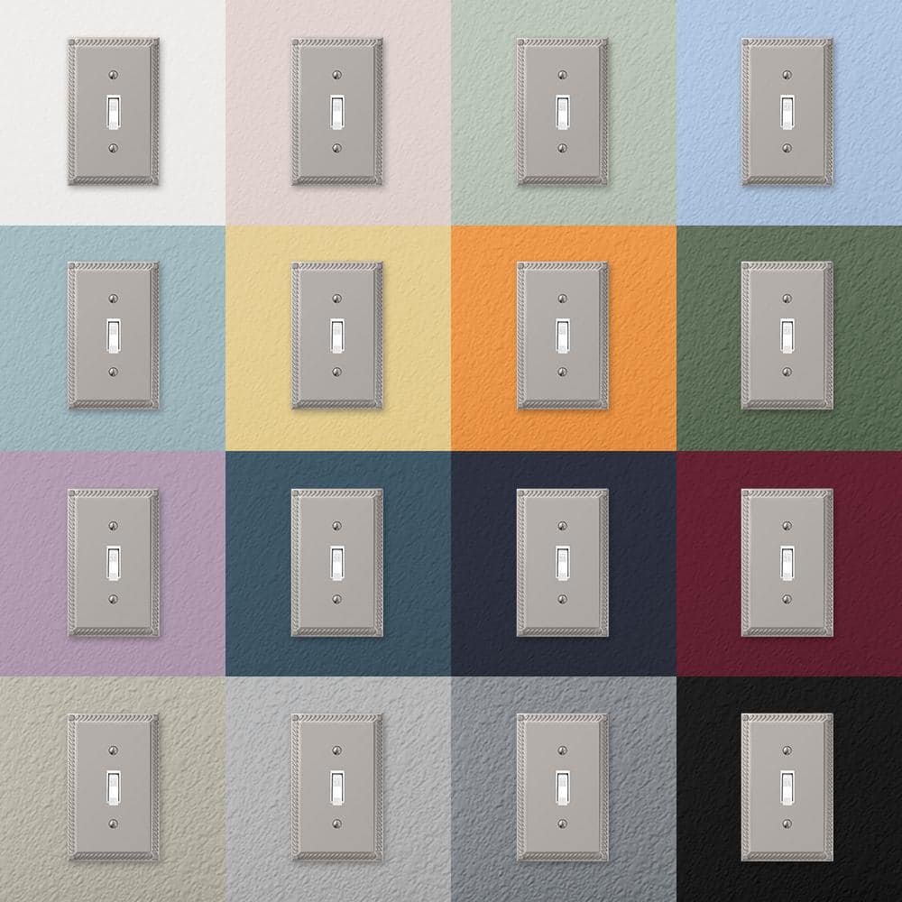 Georgian Satin Nickel Triple Toggle Cast Metal Wall Plate