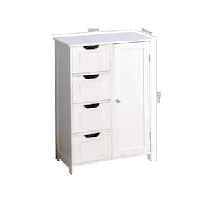 21.7 in. W x 11.8 in. D x 31.9 in. H White MDF Freestanding Bathroom Storage Linen Cabinet with Adjustable Shelf