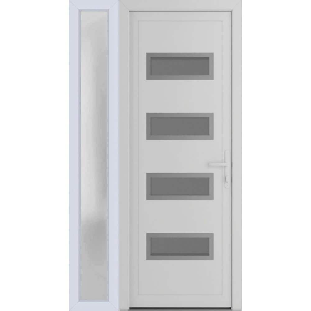 52 in. x 80 in. Left-hand/Inswing Mirrored Glass White Silk Steel Prehung Front Door with Hardware price history on PriceWatchPro