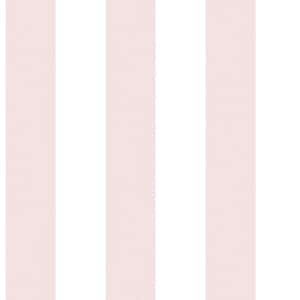 Smart Stripes 2-Wide Stripe in Pink and White Non-Pasted Vinyl Wallpaper