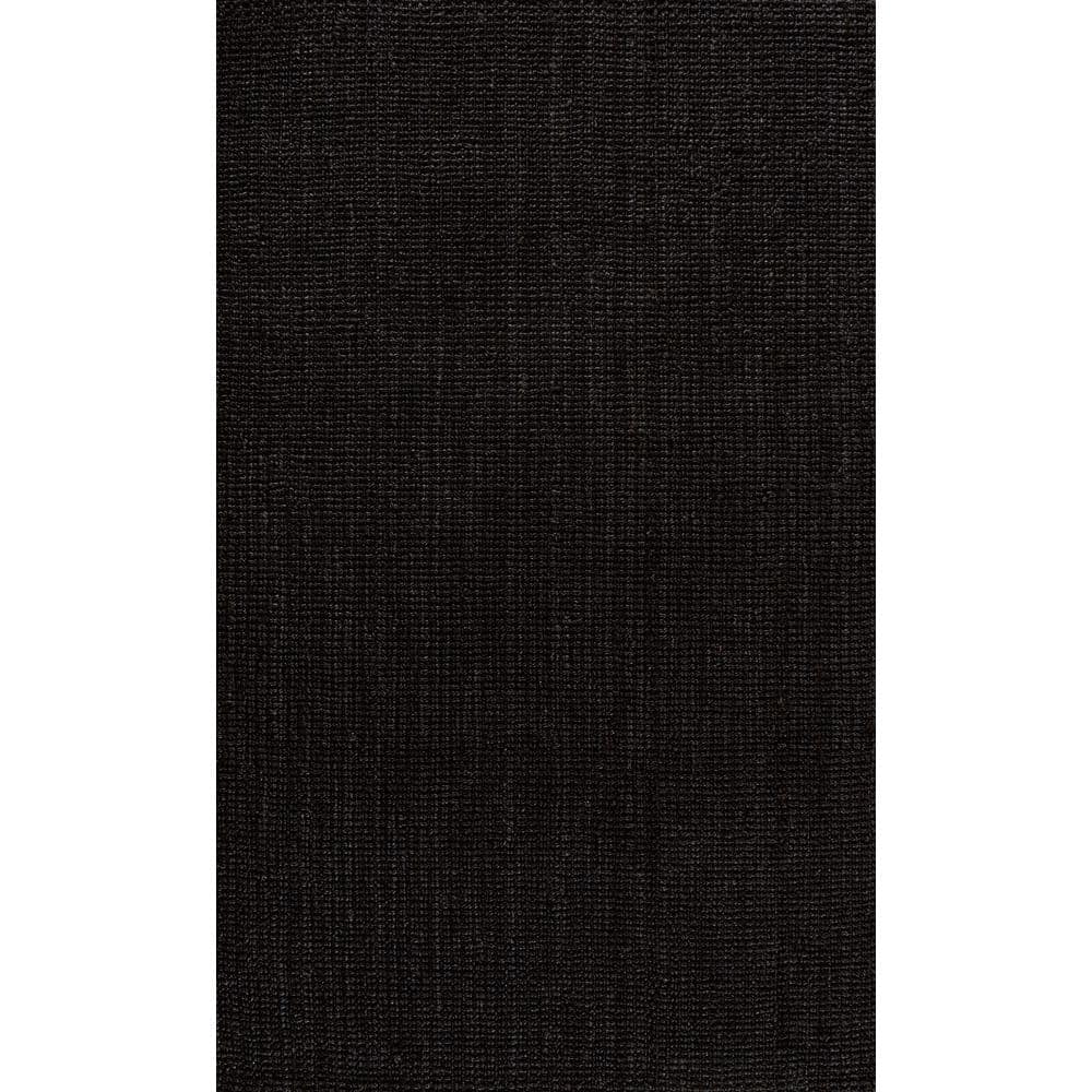 JONATHAN Y Pata Hand Woven Chunky Jute Black 3 ft. x 5 ft. Area Rug ...