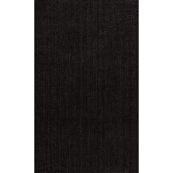 Pata Hand Woven Chunky Jute Black 3 ft. x 5 ft. Area Rug