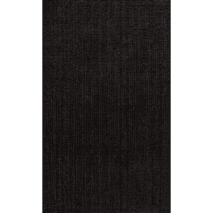 Pata Hand Woven Chunky Jute Black 4 ft. x 6 ft. Area Rug