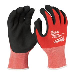 Large Red Nitrile Level 1 Cut Resistant Dipped Work Gloves