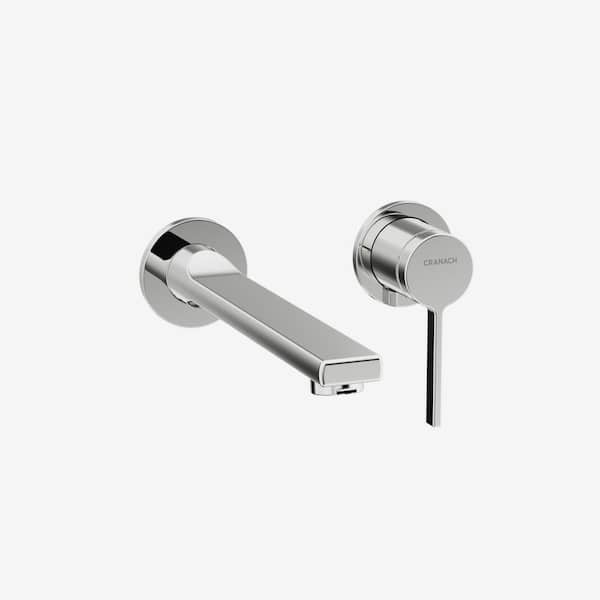 Tinian Single Handle Wall Mount Bathroom Sink Faucet Trim with Pop-Up Drain in Polished Chrome