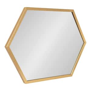 Laverty 31 in. x 22 in. Classic Hexagon Framed Gold Wall Accent Mirror