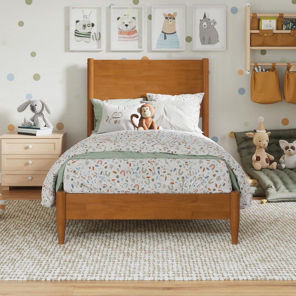 AFI Pasadena Light Toffee Natural Bronze Solid Wood Frame Twin Low