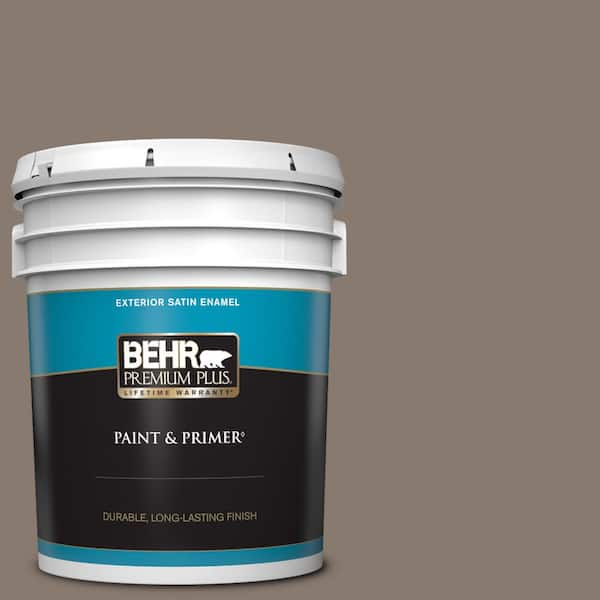 BEHR PREMIUM PLUS 5 gal. #ECC-15-1 Lost Summit Satin Enamel Exterior Paint & Primer