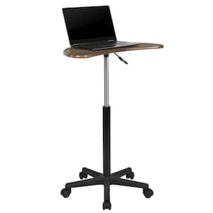 25.5 in. U-Shaped Rustic Walnut/Black Laptop Desks with Adjustable Height