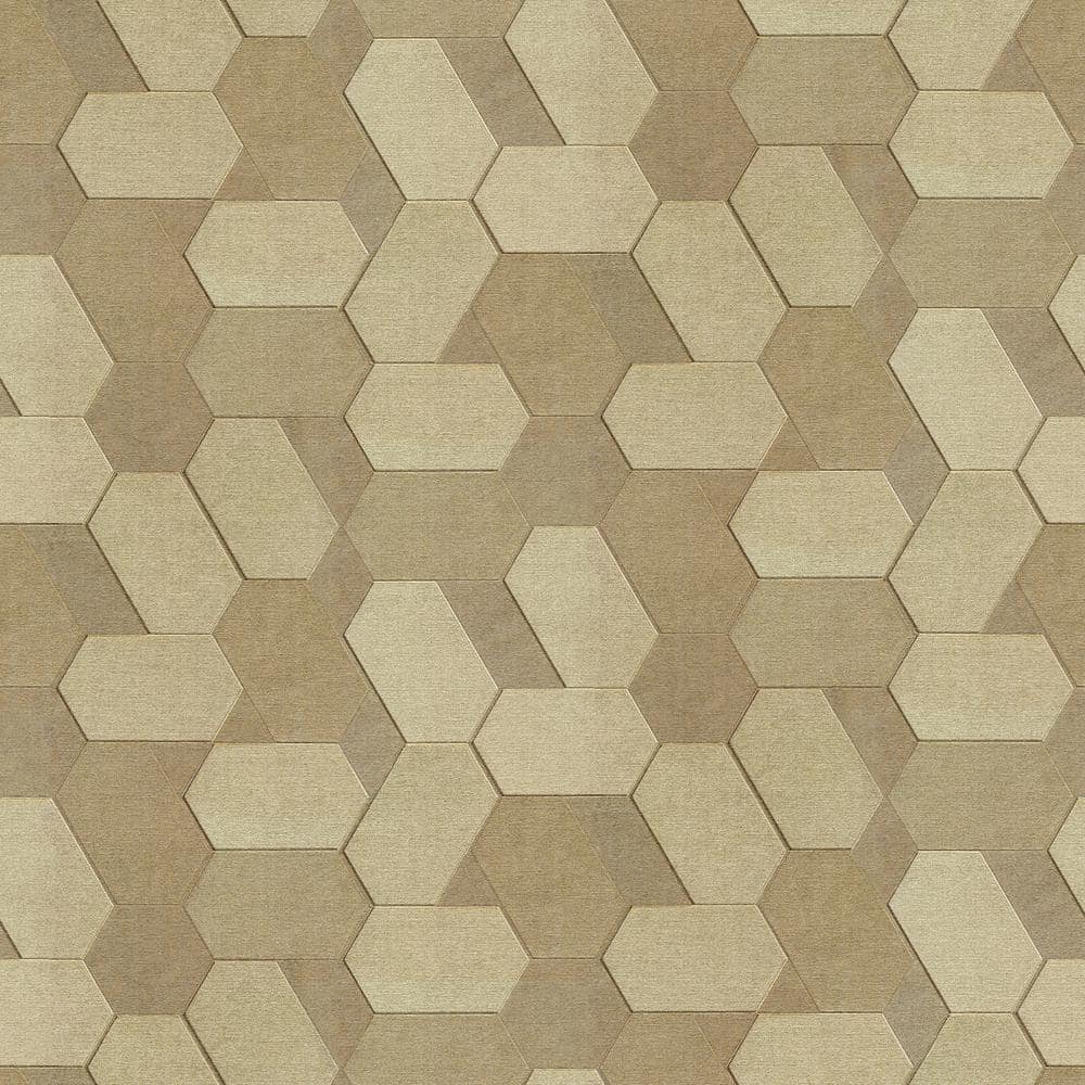 Plaza Light Brown Geometric Vinyl Peelable Wallpaper (Covers 56.4 sq. ft.)