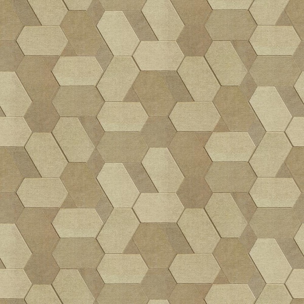 Advantage Plaza Light Brown Geometric Vinyl Peelable Wallpaper (Covers 56.4 sq. ft.)
