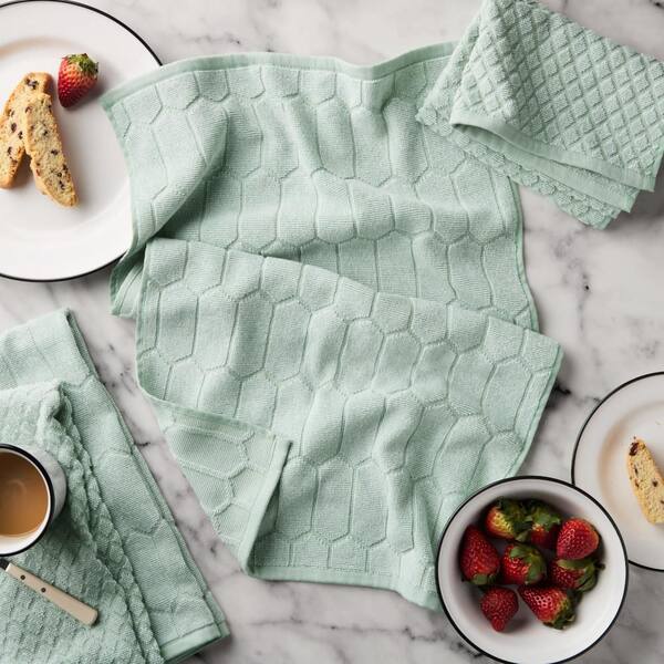 MARTHA STEWART Honeycomb Chambray Solid Textured 16 in. x 28 in