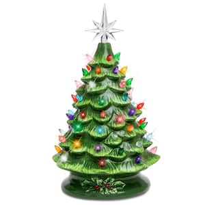 1.25 ft. Pre-Lit Incandescent Ceramic Artificial Christmas Tree with 64 Warm White Lights