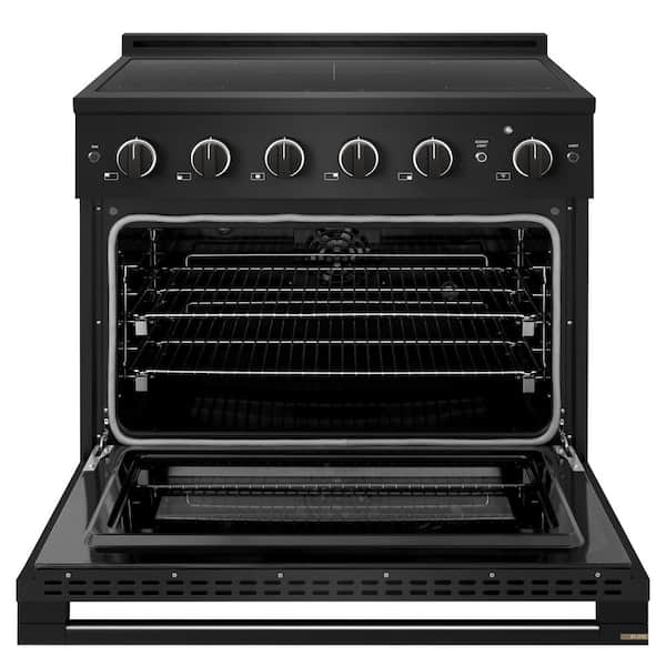 36 in. 5.2 cu. ft. Marino Freestanding Induction Range with 5 Burner Elements and Oven in Black Stainless Steel