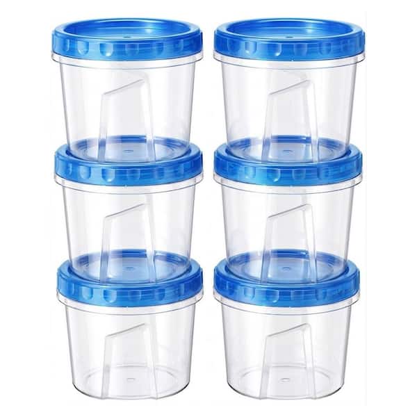 6-Pack 24 oz. BPA Free Twist-Top Leakproof Food Storage Containers Set, Reusable Microwave Dishwasher Safe Soup Jars