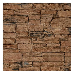 SAMPLE - 1-1/4 in. x 9 in. Canyon Brown Urethane Canyon Ridge Stacked Stone, StoneWall Faux Stone Siding Panel Moulding