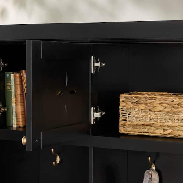Home Decorators Collection - Dashby Black Hall Tree with Storage (54.5" W x 78.1" H)