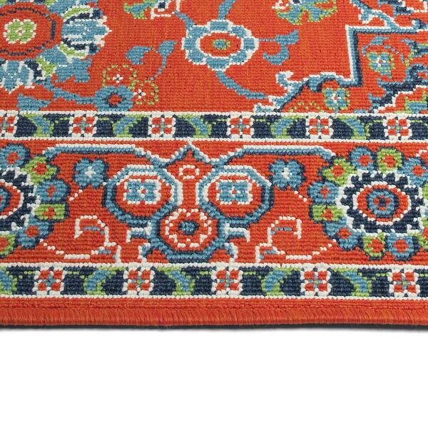 Sunice Collection Tangerine 1'9" x 3' Rectangle Residential Indoor-Outdoor Throw Rug
