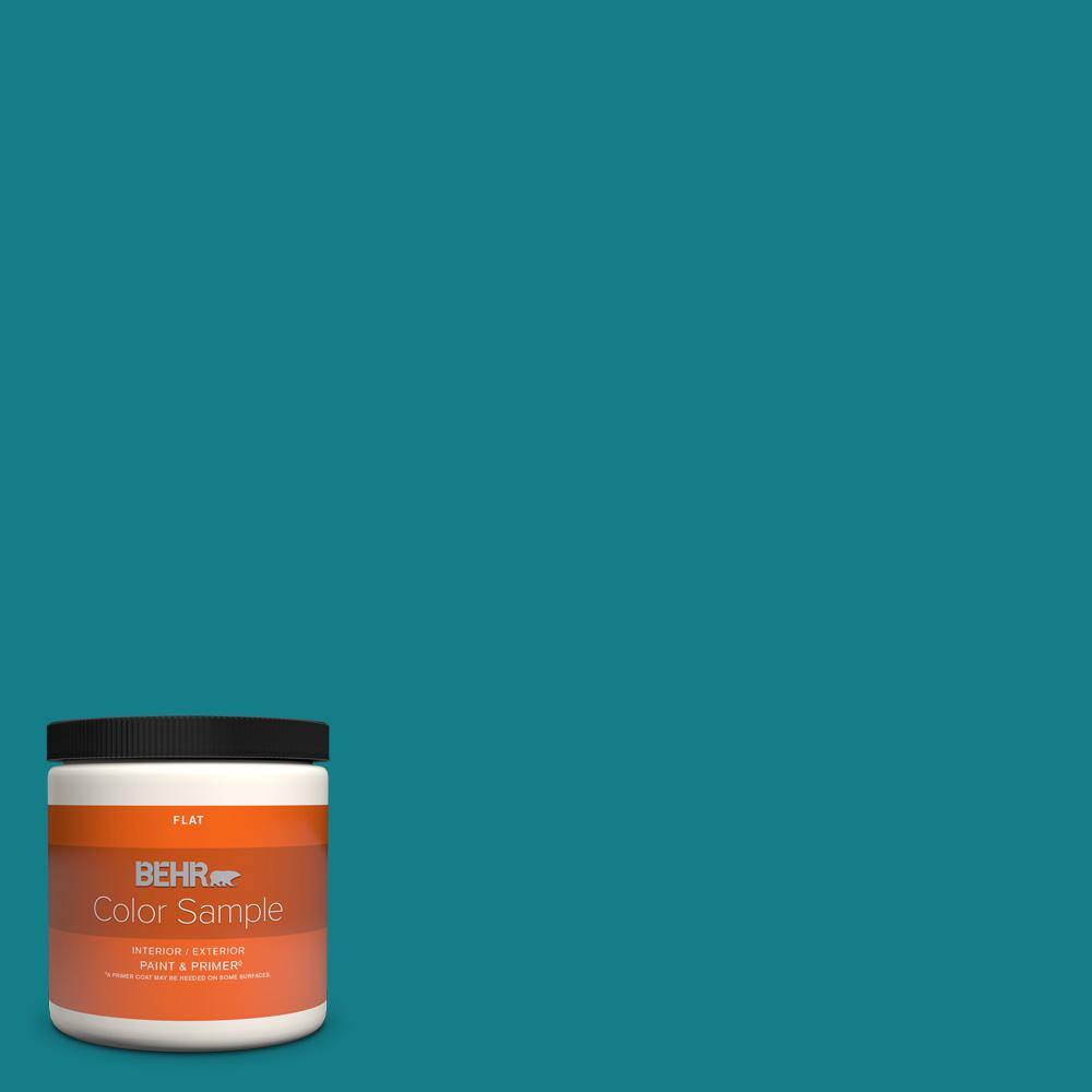 BEHR PREMIUM PLUS 8 oz. PPU1301 Caribe Flat Interior/Exterior Paint