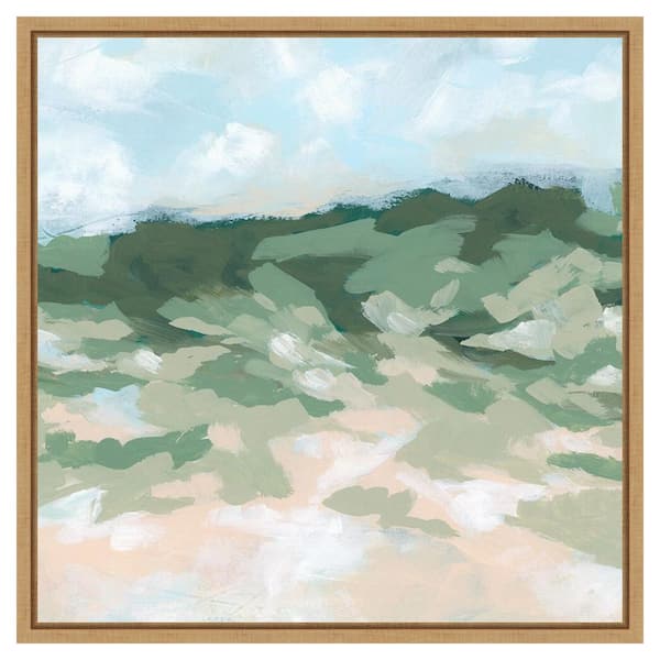 Amanti Art Blockbrush Valley II by June Erica Vess 22 in. W x 22 in. H. Canvas Wall Art Print Framed in Brown