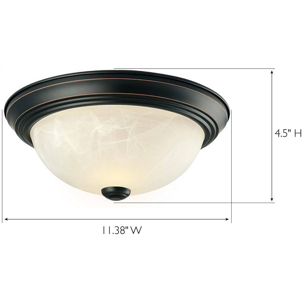 Oil-Rubbed Bronze 11" Traditional Dome Ceiling Light, 2-Pack