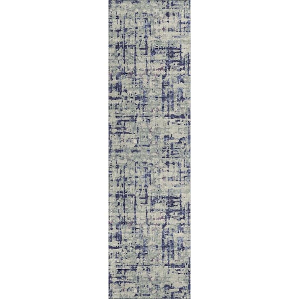 Bravado Purple 2 ft. 3 in. x 7 ft. 6 in. Geometric Indoor/Outdoor Washable Area Rug