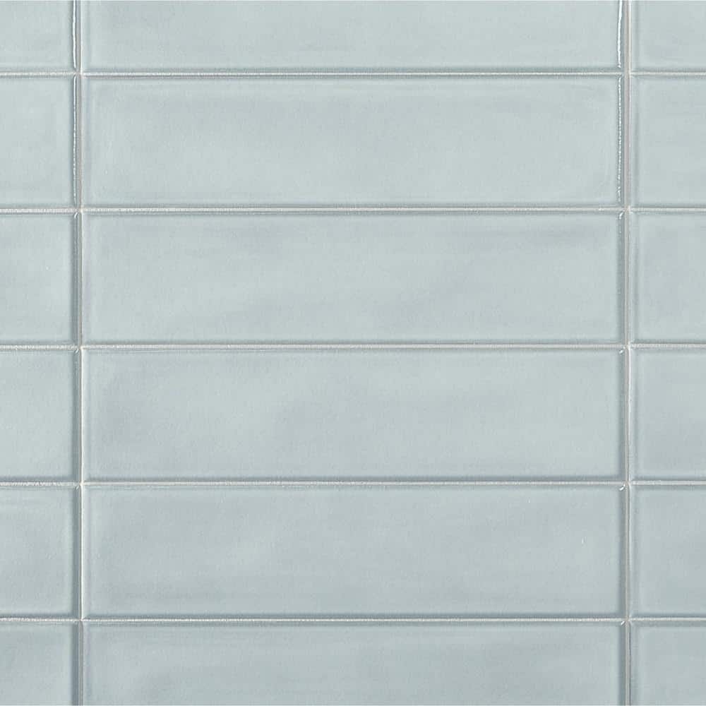 Azure Polished Porcelain Subway Wall Tile 3.93 x 15.74 in