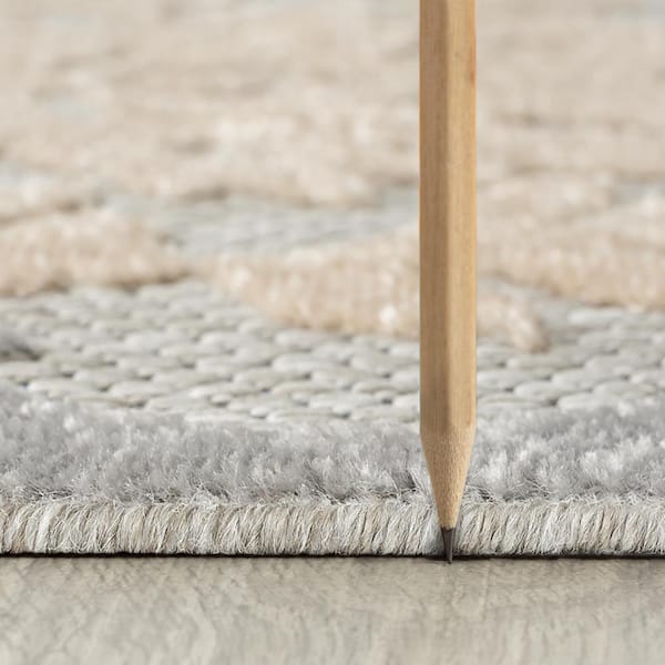 Oasis Floral Beige 5 ft. x 7 ft. Indoor/Outdoor Area Rug