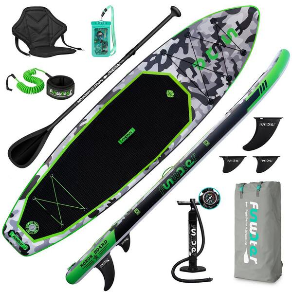 Wildaven 10.8 ft. 330 lb. Capacity Inflatable Kayak with Waterproof Backpack, Paddle, Hand Pump and Fins