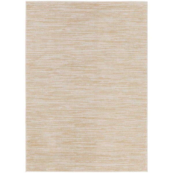 Nourison Essentials 4 ft. x 6 ft. Ivory Gold Abstract Contemporary Indoor/Outdoor Area Rug