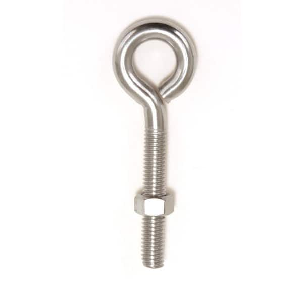 Everbilt 3/8 in. x 4 in. Coarse Stainless-Steel Eye Bolt with Nut 7134S ...