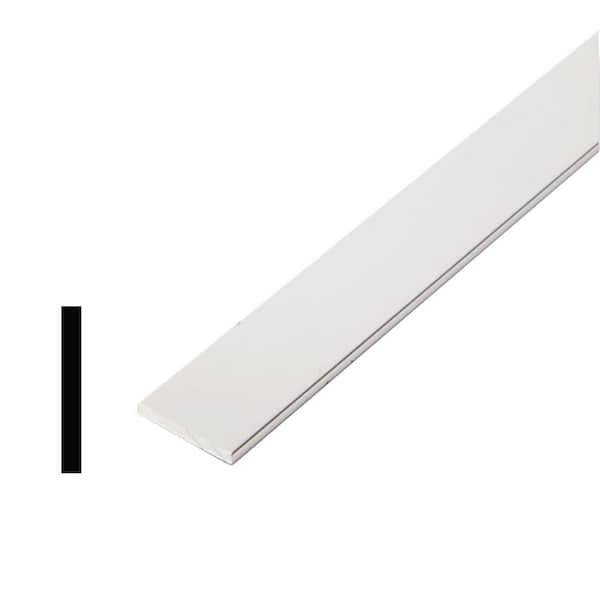 Alexandria Moulding AT 022 1/8 in. D x 3/4 in. W x 96 in. L Metal Mira Luster Flat Bar S4S Drip Cap Moulding Pack (6-Pack)