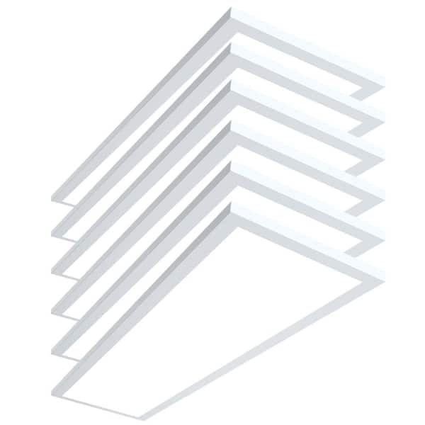 11.3 in. W 5500 Lumen White Integrated LED Panel Light Ceiling Surface Flush Mount Light Fixture TRIAC Dimmable (6-Pack)