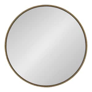 Medium Round Gold Art Deco Mirror (23.6 in. H x 23.6 in. W)