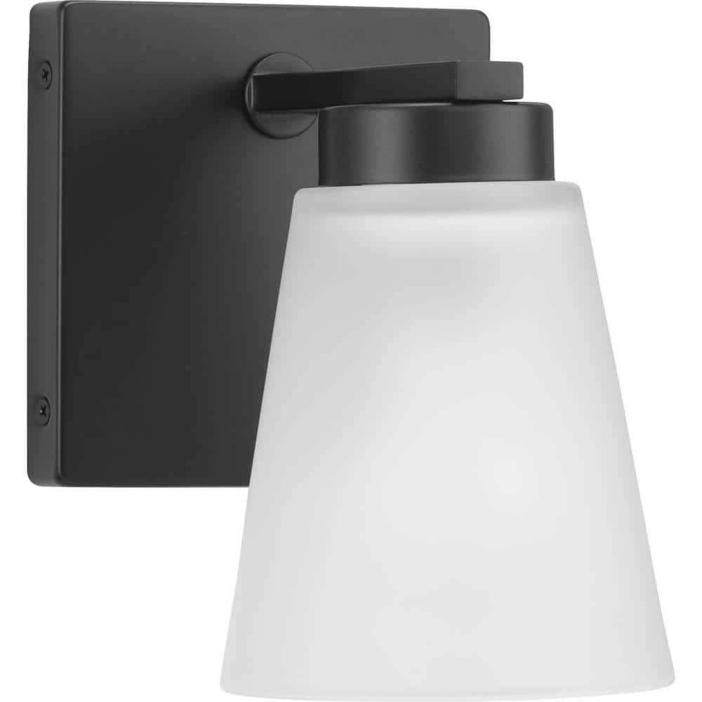 Matte Black Steel One-Light Vanity Fixture